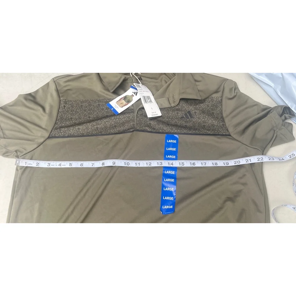 Men's Adidas Green & Black Golf Polo Shirt L NWT